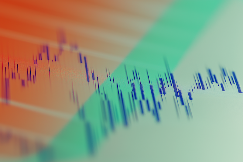 Gráficos de tendencias del mercado financiero y análisis económico